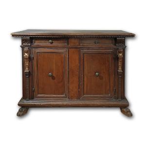 CREDENZA CON CARIATIDI FINE XVI-INIZI XVII SECOLO