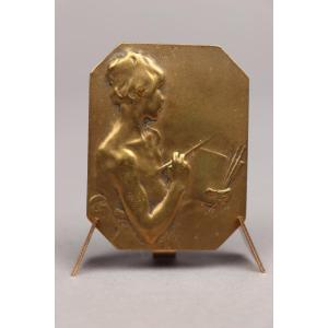 Art Nouveau Bronzo Femmina Figura Vintage Posacenere Scheletro IN