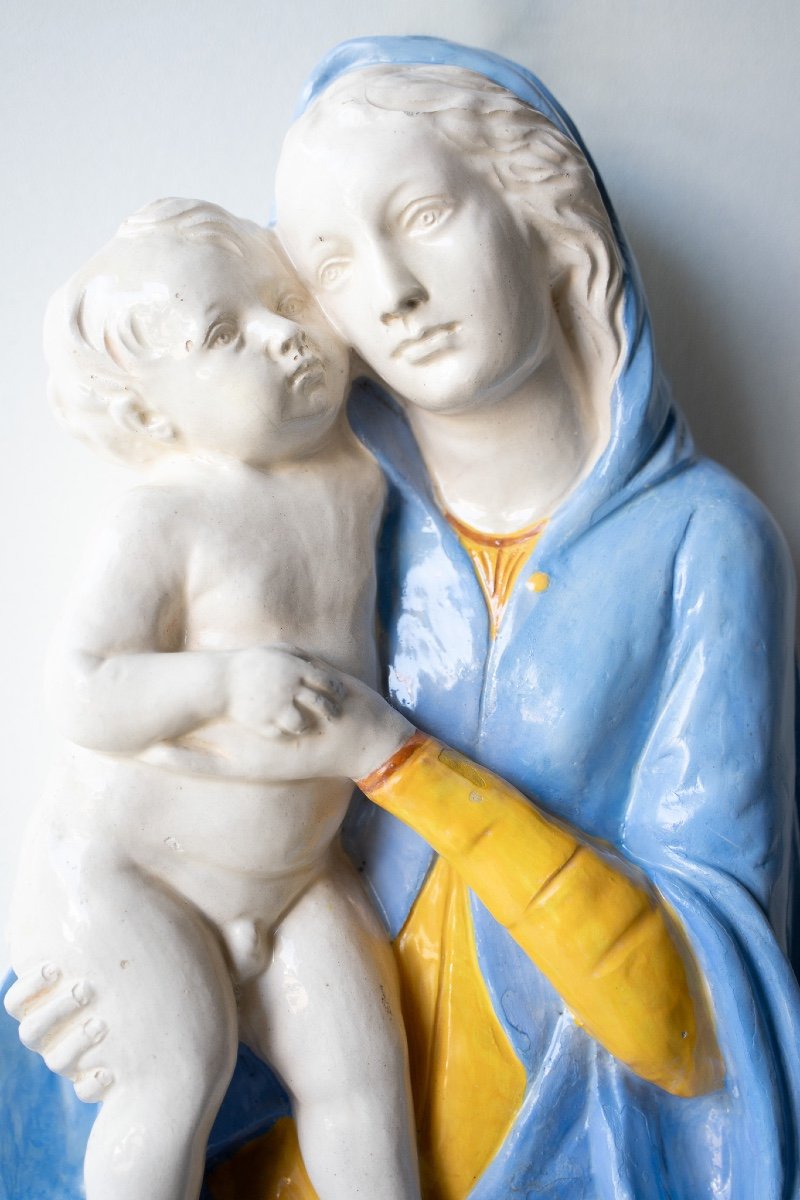 Madonna con bambino realizzata in ceramica di Deruta-photo-2