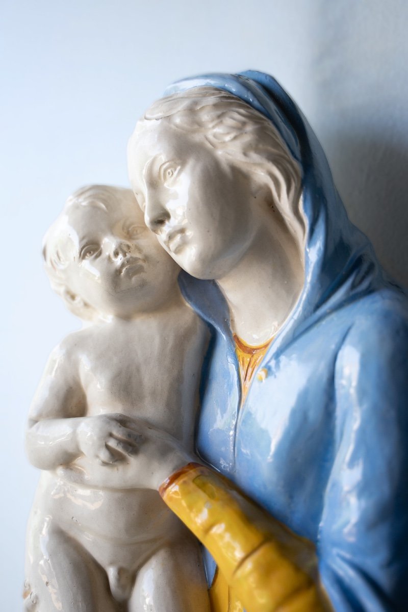 Madonna con bambino realizzata in ceramica di Deruta-photo-3