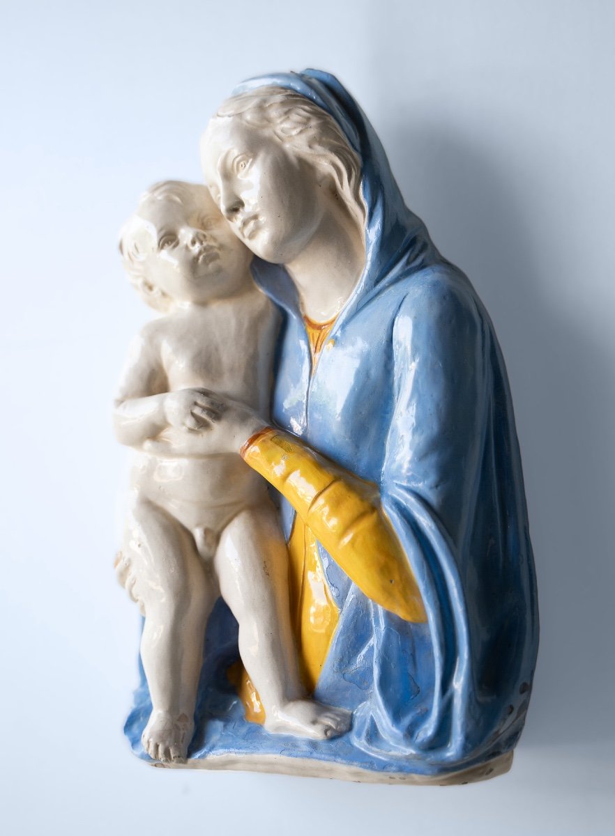 Madonna con bambino realizzata in ceramica di Deruta-photo-4