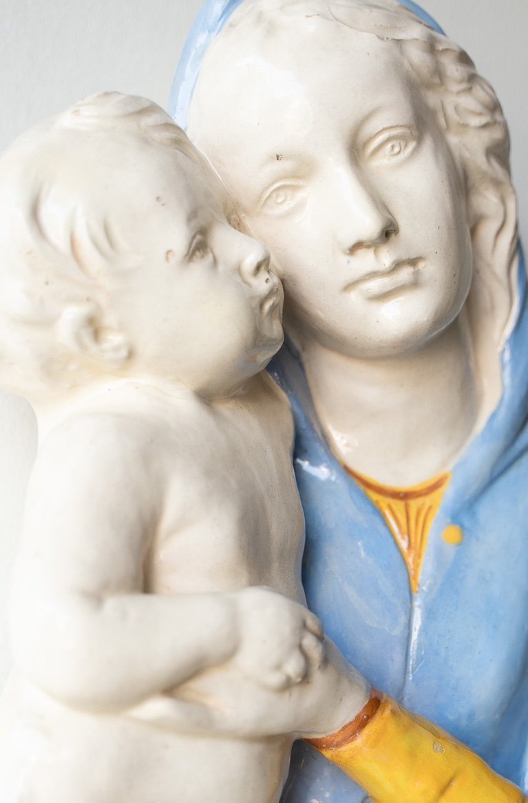 Madonna con bambino realizzata in ceramica di Deruta-photo-1