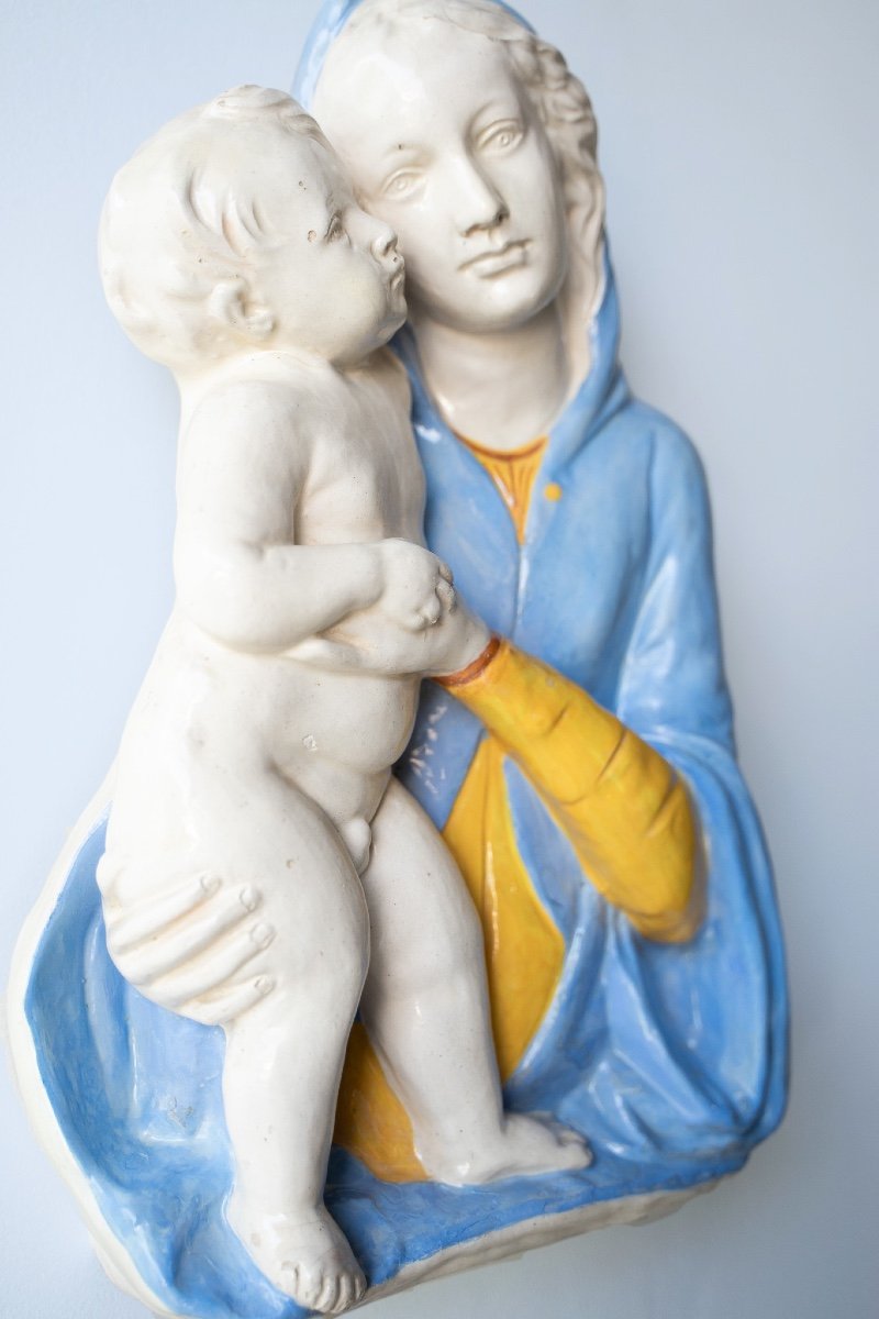 Madonna con bambino realizzata in ceramica di Deruta-photo-2