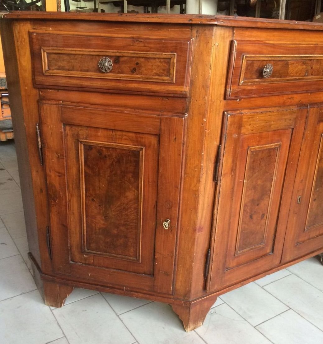 Grande credenza scantonata in noce-photo-2