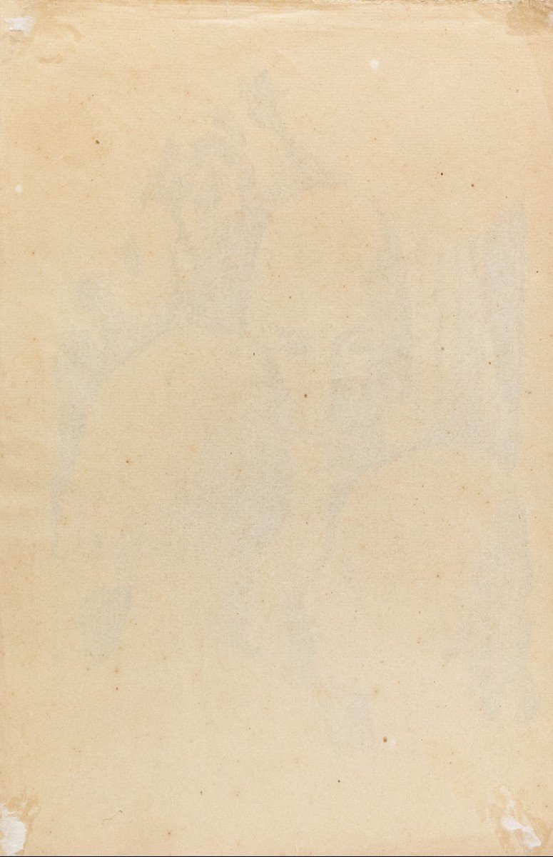 Disegno carboncino su carta, “Tre sorelle”, di Felice Casorati, firmato, 1946-photo-4