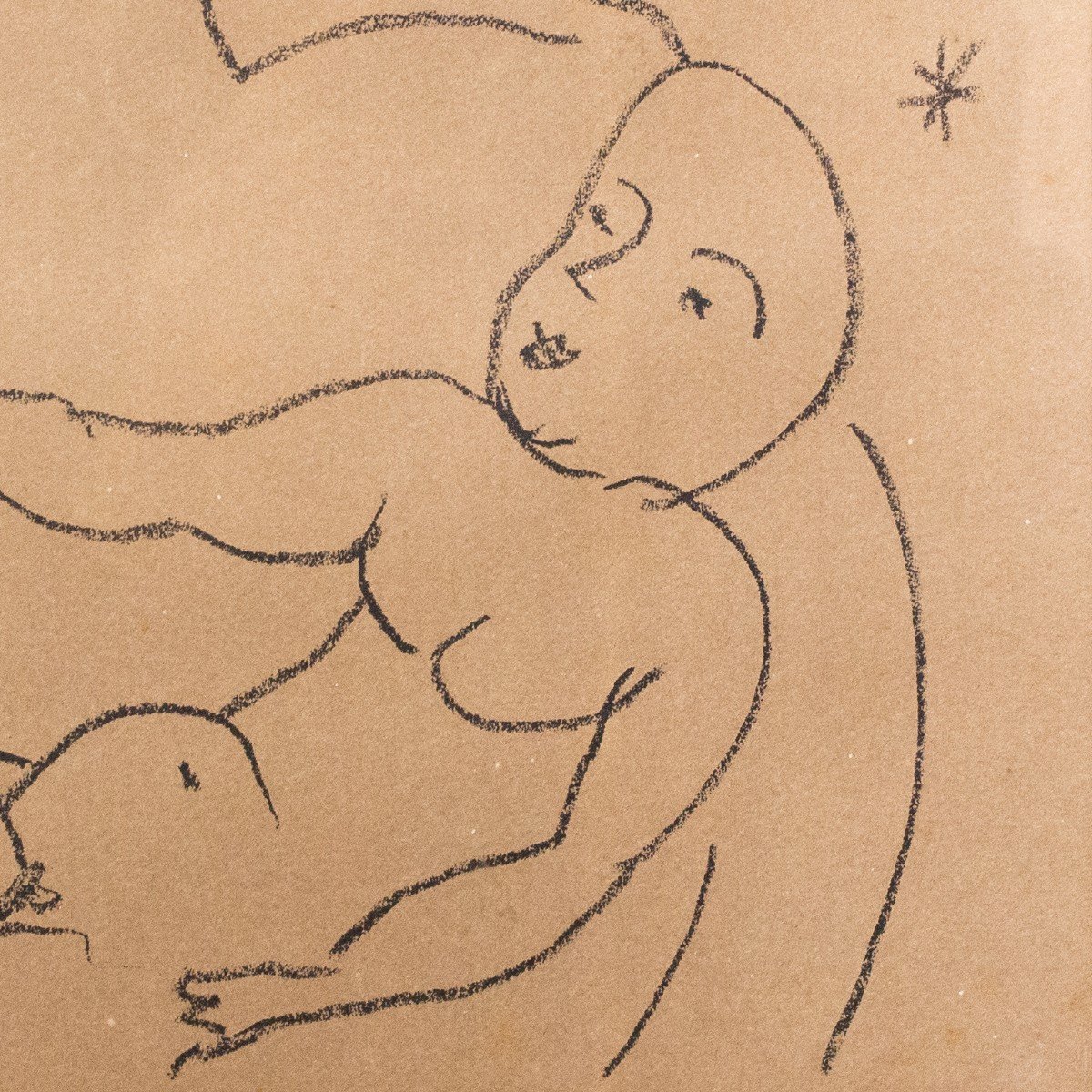  Henri Matisse, Litografia,  "Vierge et Enfant sur fond de fleurs et d’étoiles", datato 1920-photo-2