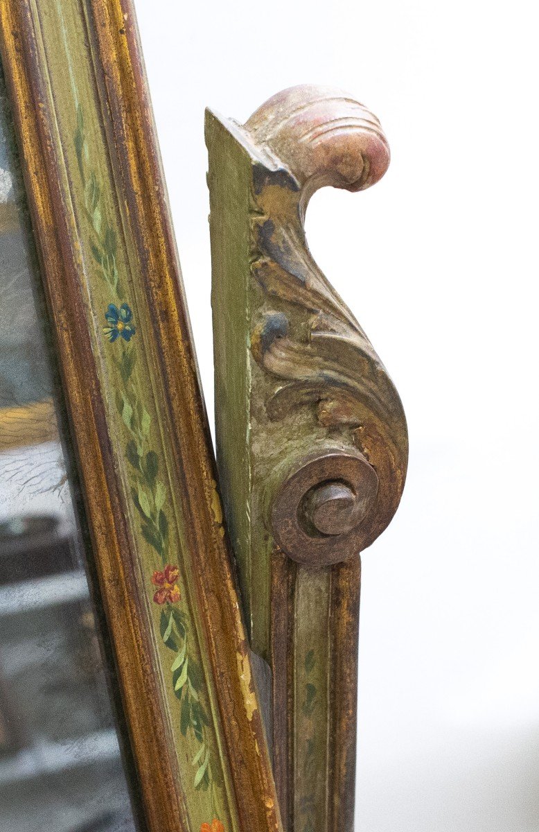 Specchiera a Psiche in legno laccato Piemontese, Epoca Fine '800-photo-5