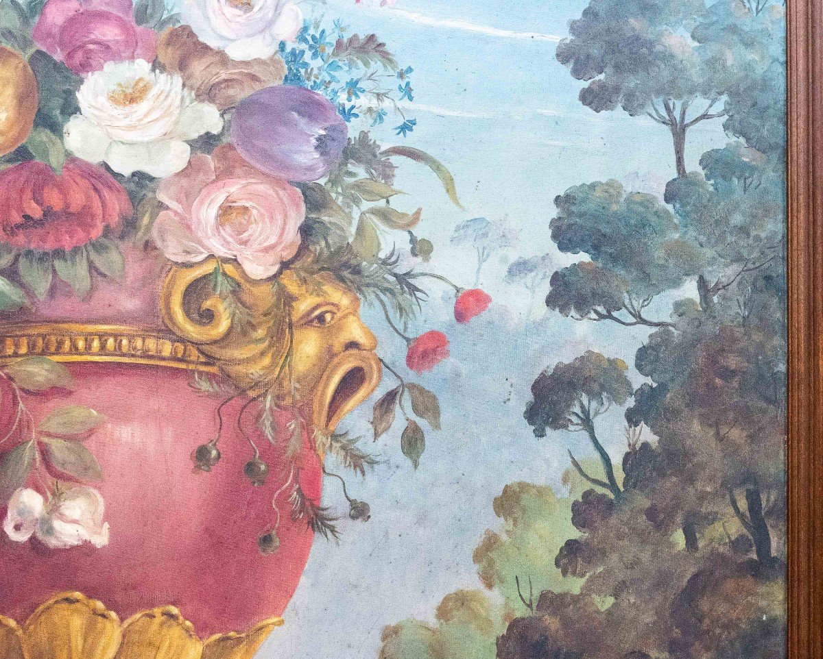 Grande dipinto,"Natura Morta con fiori", di Avandero Filippo, Epoca '900-photo-2