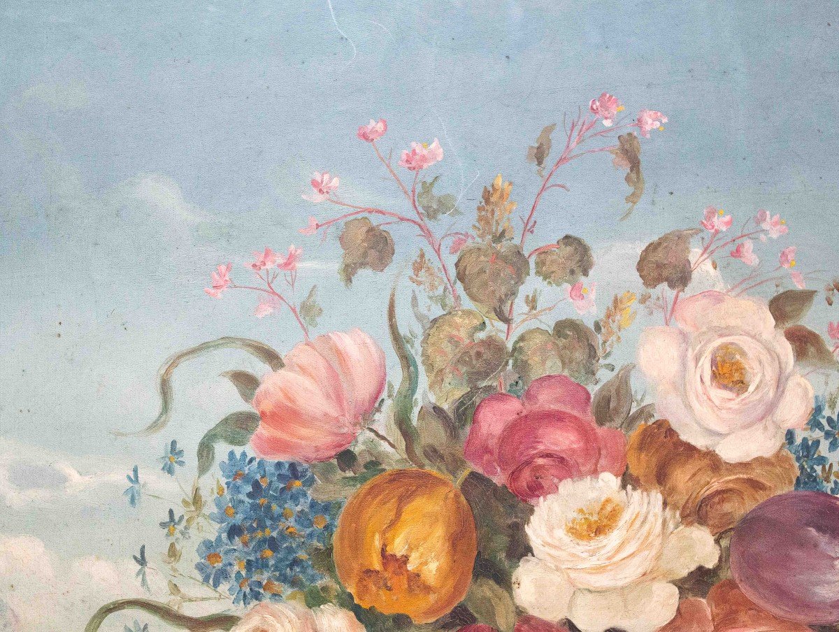 Grande dipinto,"Natura Morta con fiori", di Avandero Filippo, Epoca '900-photo-4
