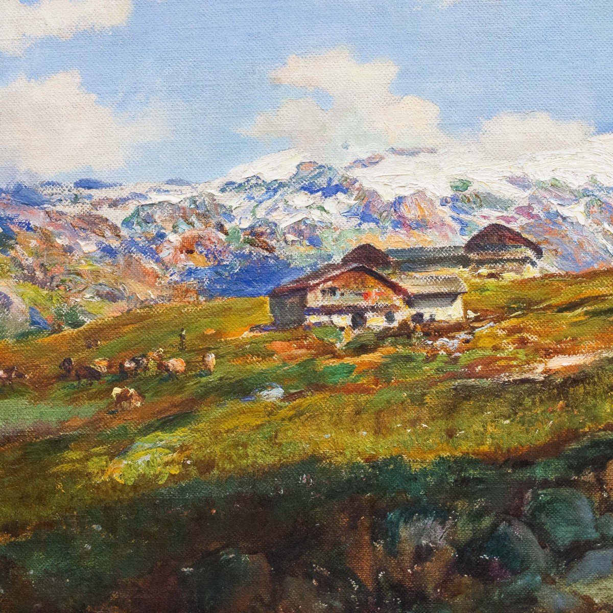 Alberto Falchetti, "Paesaggio di montagna - Monte Rosa", Epoca Primi '900-photo-1