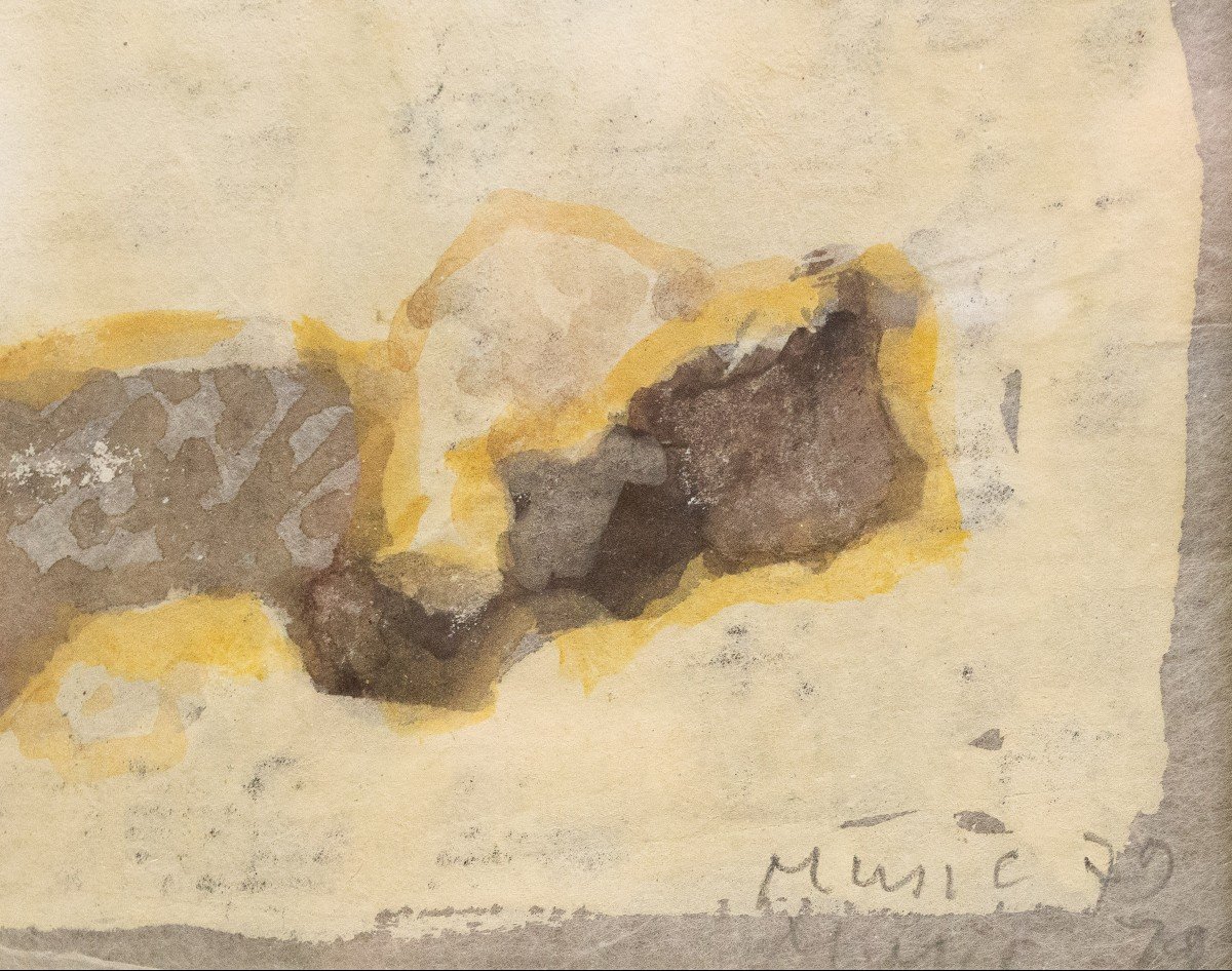 Zoran Music, Acrilico su carta, "Paesaggio roccioso", firmato, 1979-photo-4