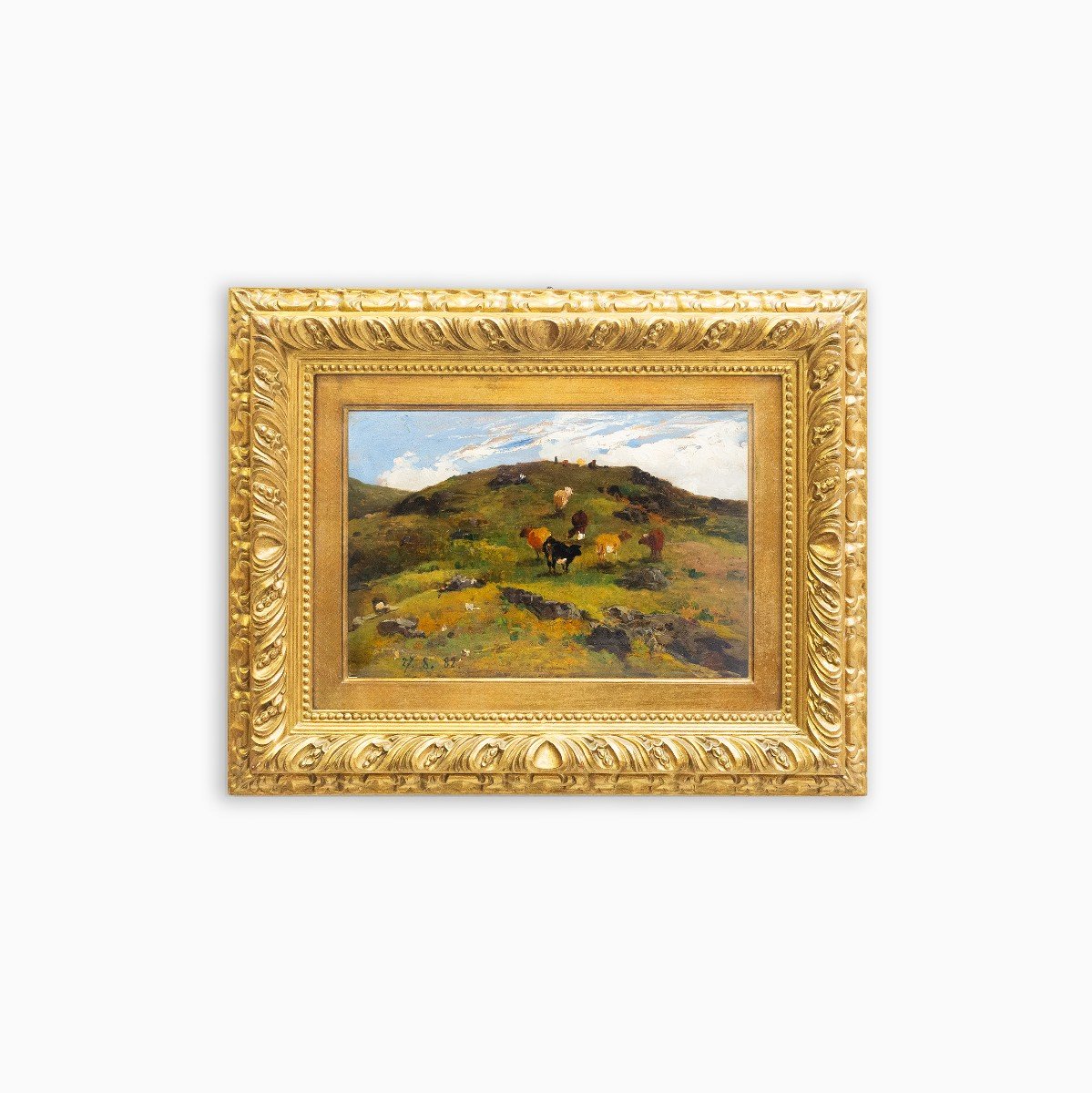 Lorenzo Delleani, "Pascolo Alpestre", olio su tavola, 1882-photo-2