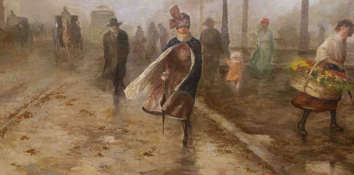 Aurelio Catti, "Palermo", olio su tela, firmato, 1920-photo-6