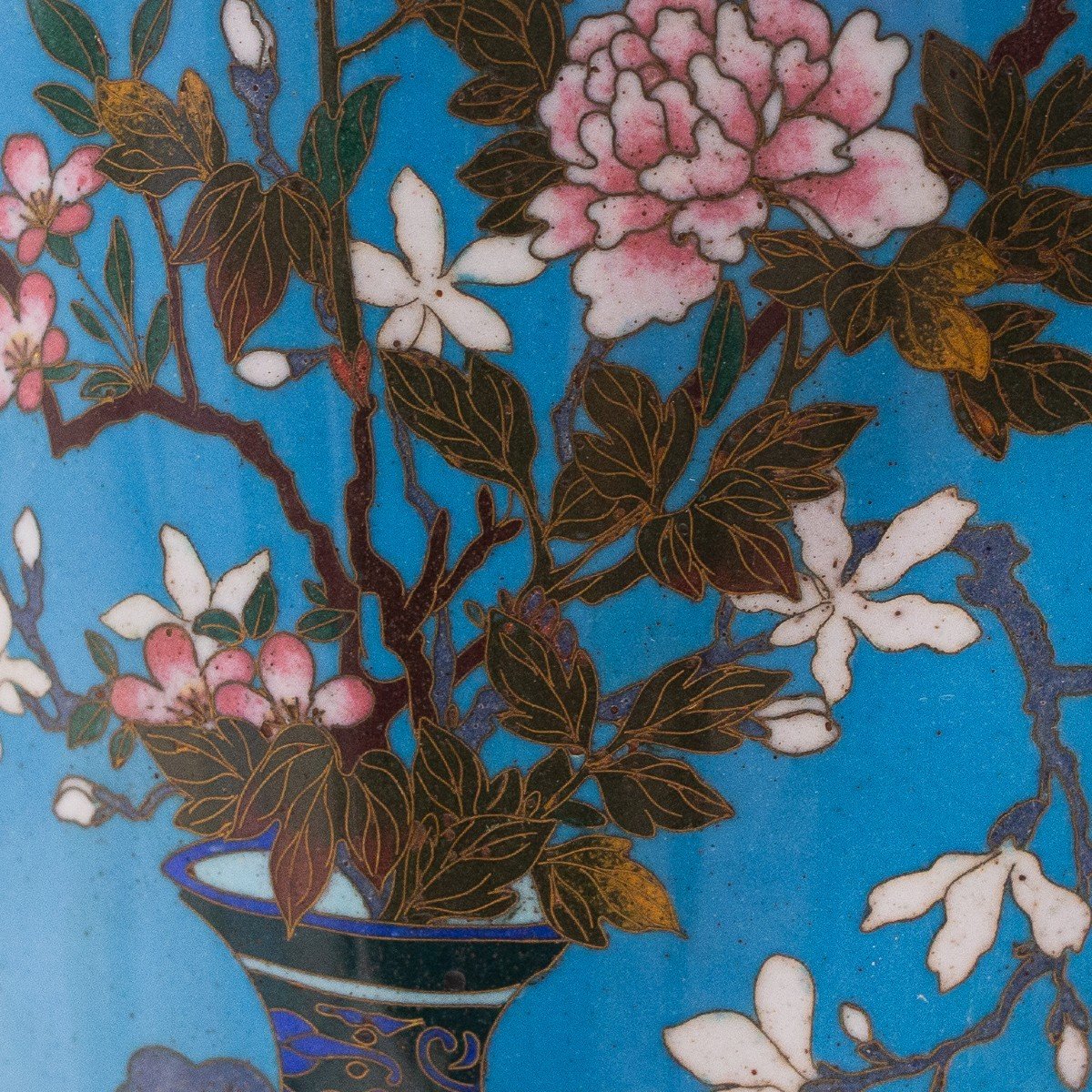 Vaso antico giapponese Meiji in smalto cloisonne, Primo '900-photo-1