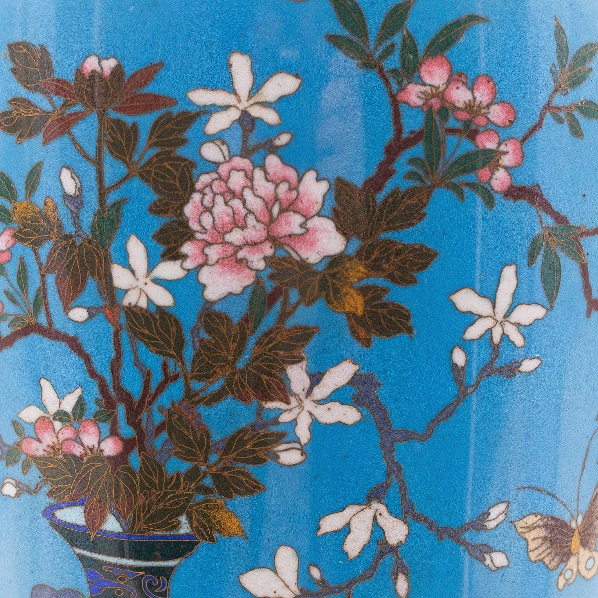 Vaso antico giapponese Meiji in smalto cloisonne, Primo '900-photo-2