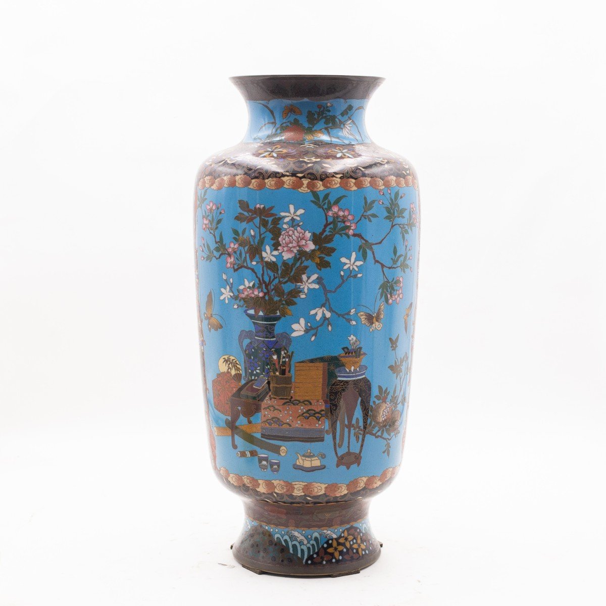 Vaso antico giapponese Meiji in smalto cloisonne, Primo '900