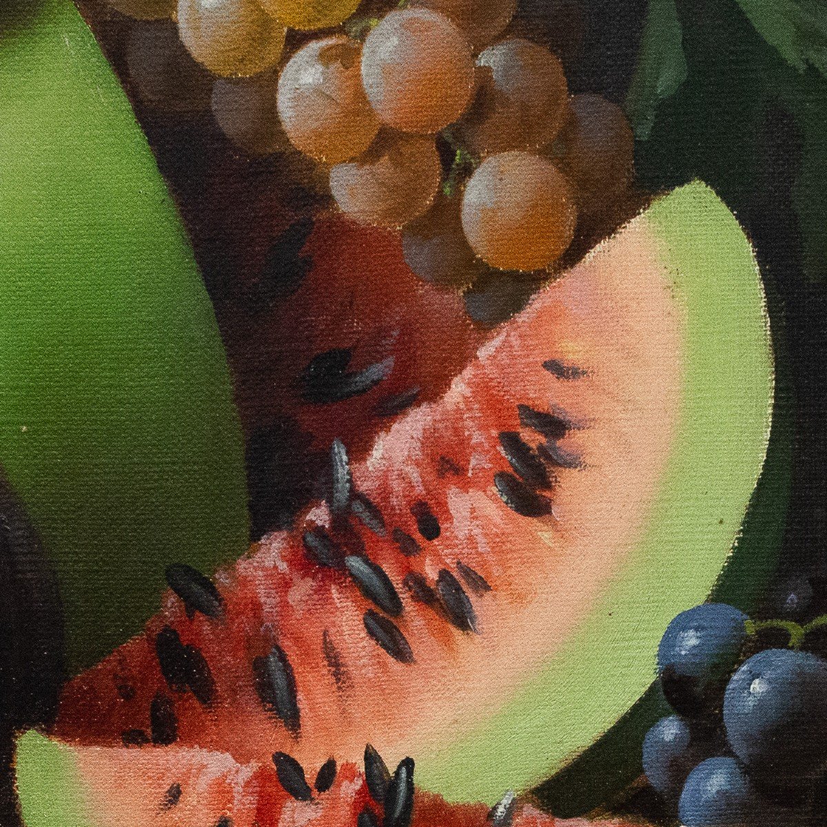 Giuseppe Falchetti, olio su tela, "Natura Morta con frutta", firmato, 1893-photo-3