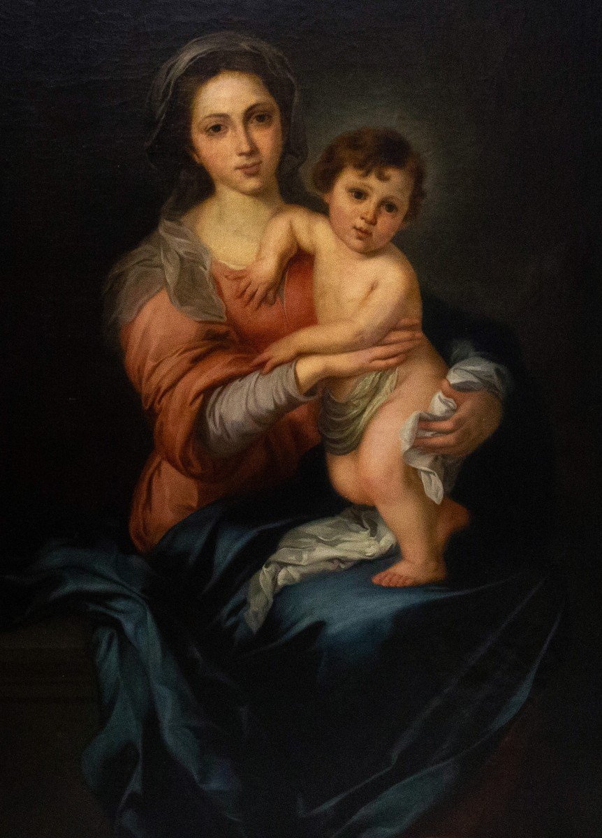 Bartolomé Esteban Murillo, copia da, Madonna con bambino, Epoca '700-photo-3