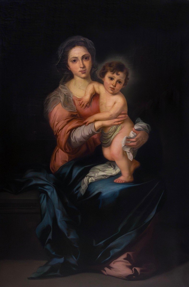 Bartolomé Esteban Murillo, copia da, Madonna con bambino, Epoca '700-photo-2