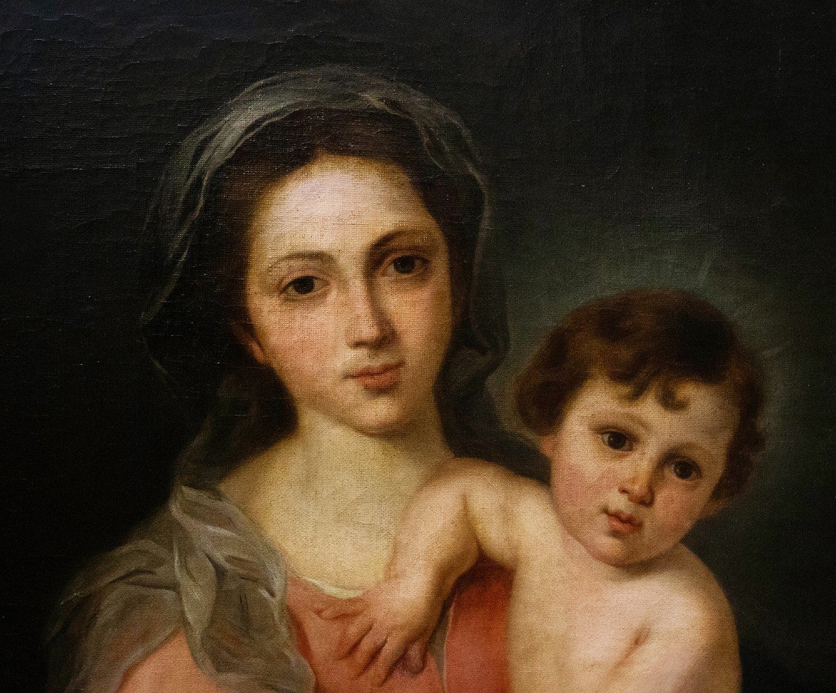 Bartolomé Esteban Murillo, copia da, Madonna con bambino, Epoca '700-photo-3