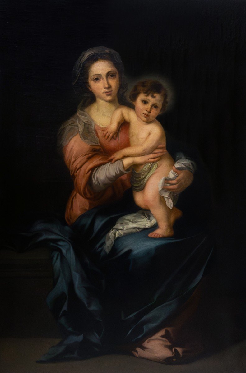 Bartolomé Esteban Murillo, copia da, Madonna con bambino, Epoca '700