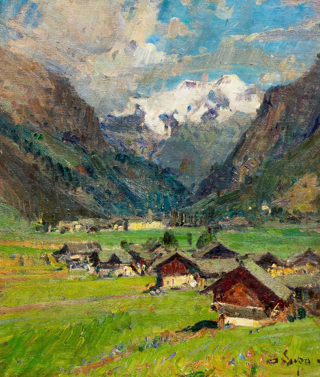 Alessandro Lupo, "Gressoney", olio su tela, firmato, 1951