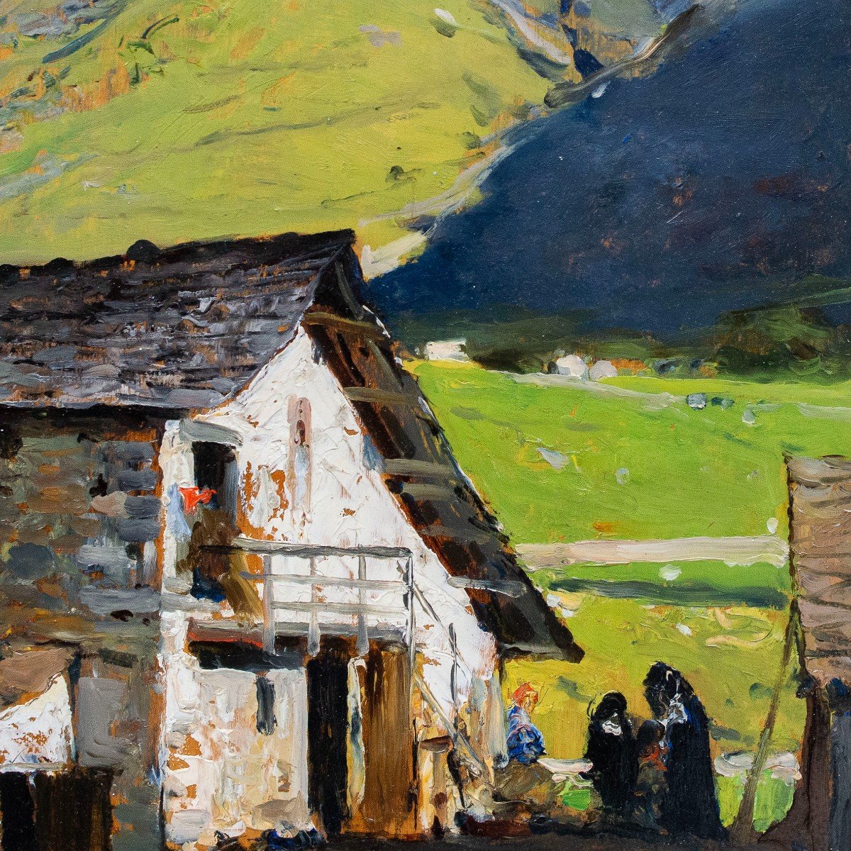 Lorenzo Delleani, olio su tavola, "Casa di Montagna", 1899-photo-2