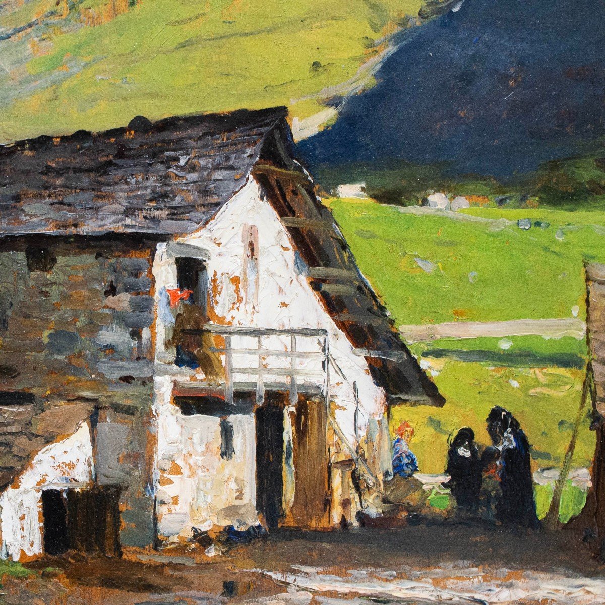 Lorenzo Delleani, olio su tavola, "Casa di Montagna", 1899-photo-4