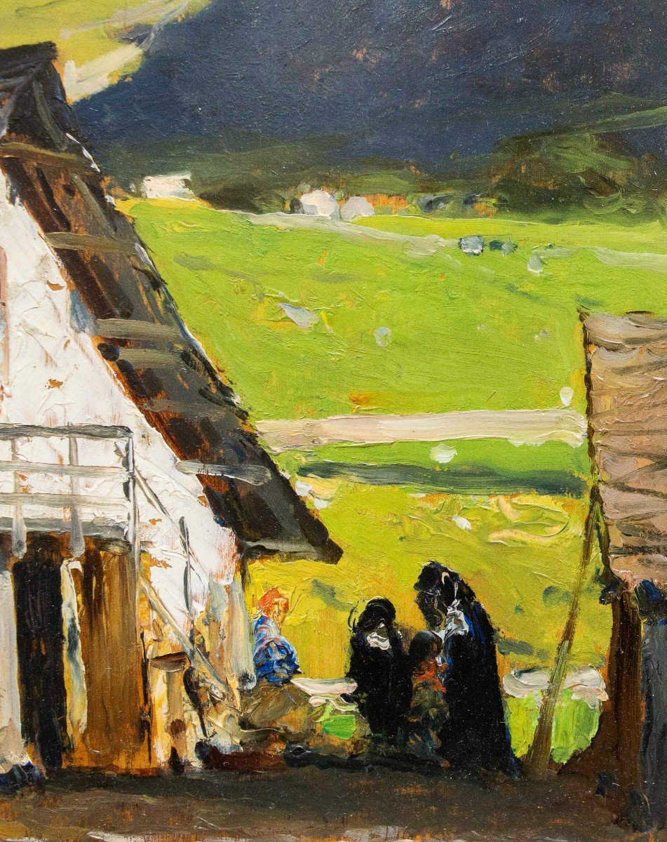 Lorenzo Delleani, olio su tavola, "Casa di Montagna", 1899-photo-6