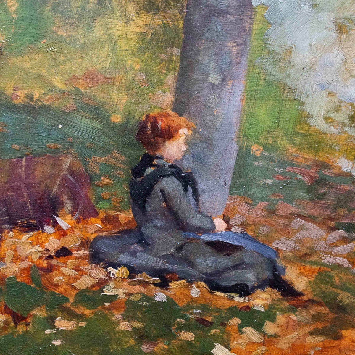 Giovanni Carpanetto, "Nel Bosco d'Ottobre", olio su tavola, firmato, 1892-photo-6