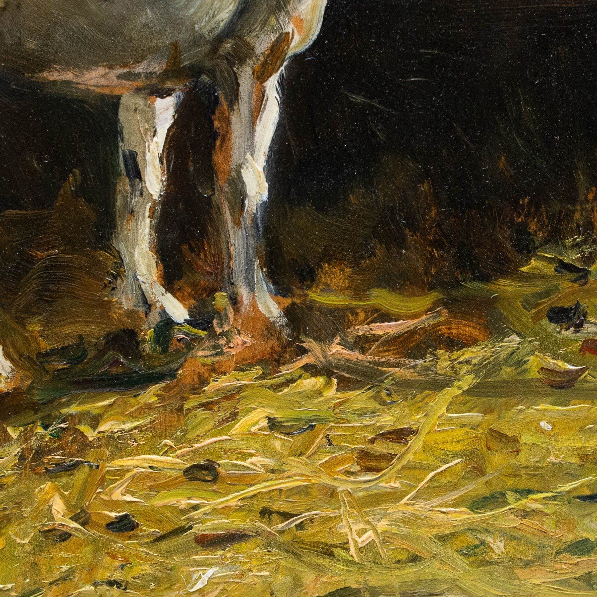 Lorenzo Delleani, olio su tavola, "Cavallo in scuderia", 1906-photo-4