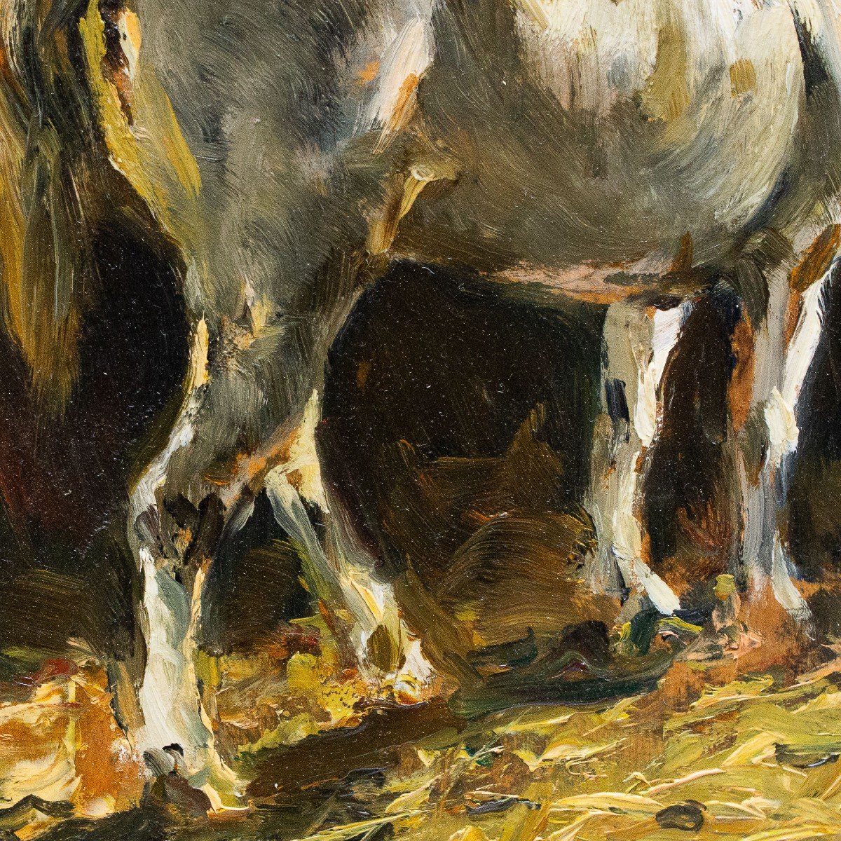 Lorenzo Delleani, olio su tavola, "Cavallo in scuderia", 1906-photo-6