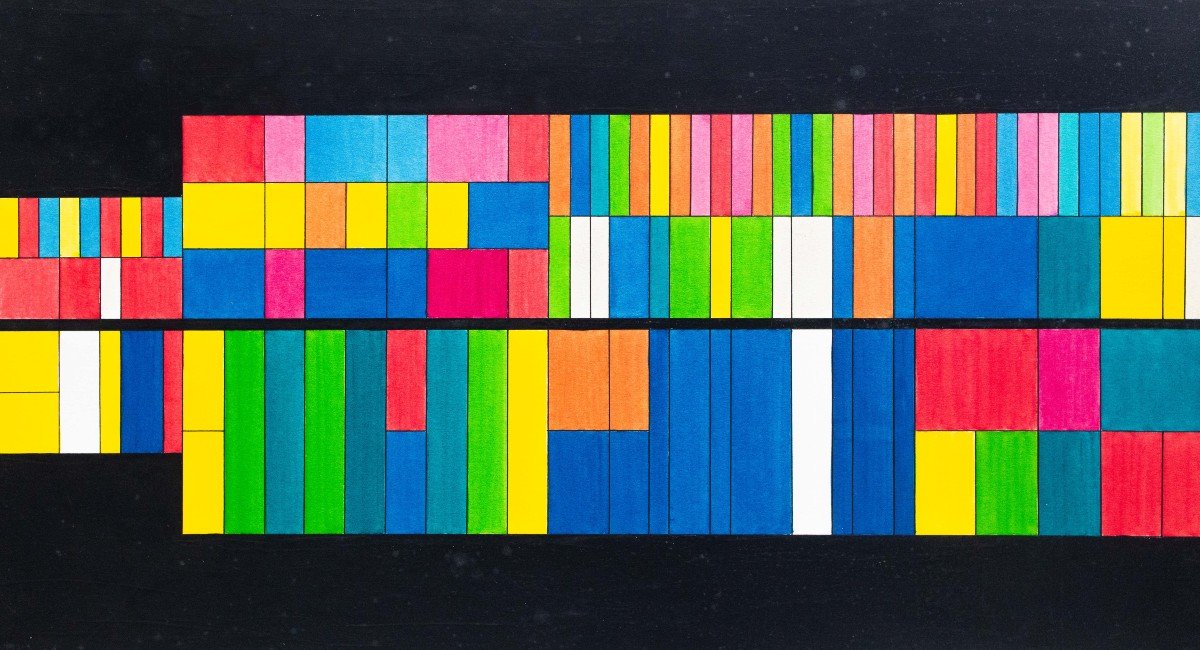 Luigi Veronesi, "Visualizzazioni cromatiche della musica”, Tecnica mista su cartoncino, 1970-photo-4