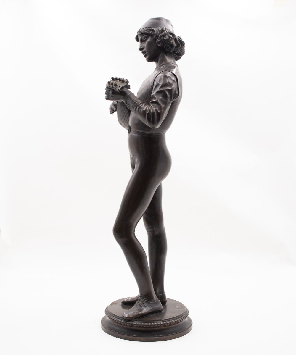 Paul Dubois, "Suonatore fiorentino", 1865, bronzo-photo-3