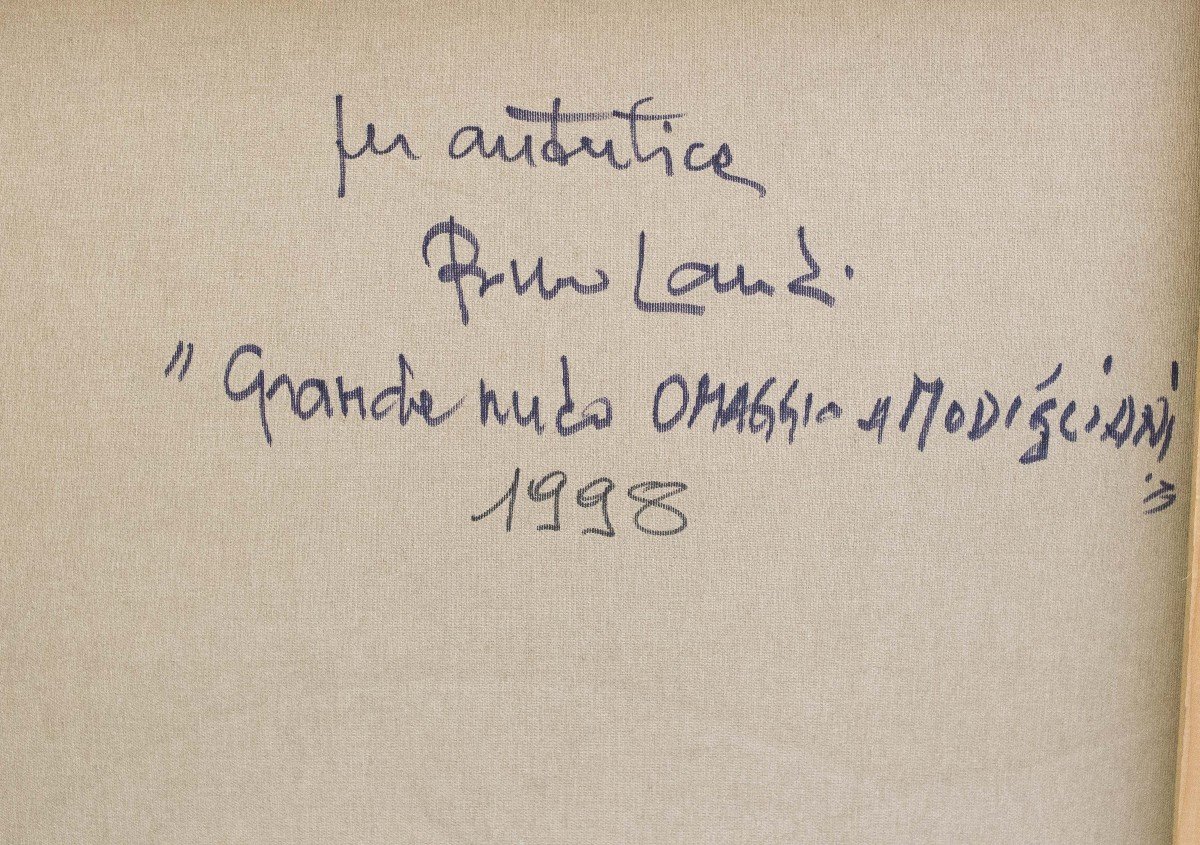 Bruno Landi, "Grande Nudo, omaggio a Modigliani", olio su tela, 1998-photo-4