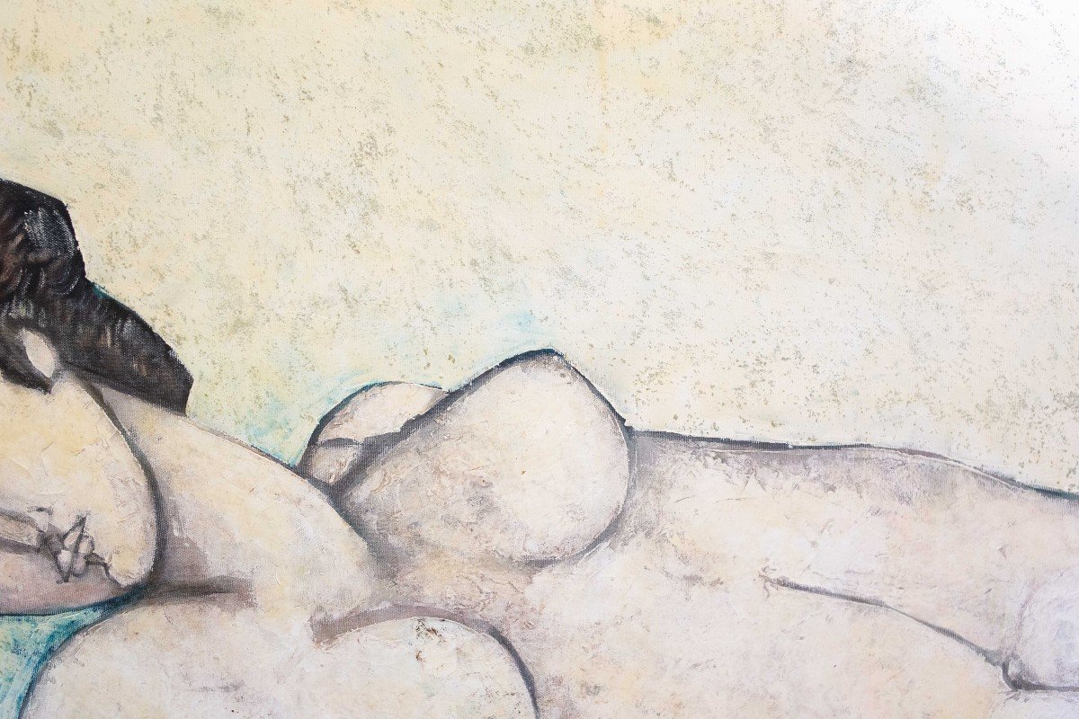 Bruno Landi, "Grande Nudo, omaggio a Modigliani", olio su tela, 1998-photo-3