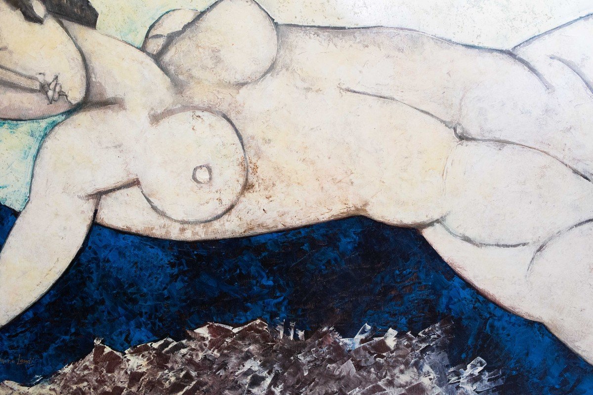 Bruno Landi, "Grande Nudo, omaggio a Modigliani", olio su tela, 1998-photo-7