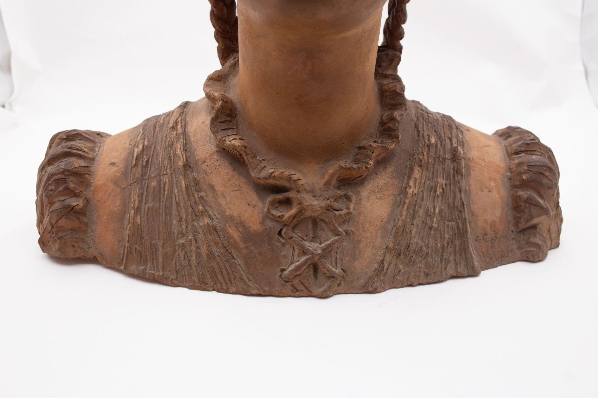 Carmelo Cappello, scultura di "Ragazza", terracotta, firmato, 1939-photo-1