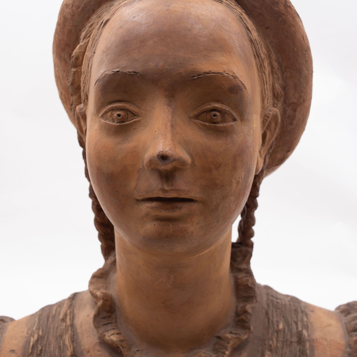 Carmelo Cappello, scultura di "Ragazza", terracotta, firmato, 1939-photo-3