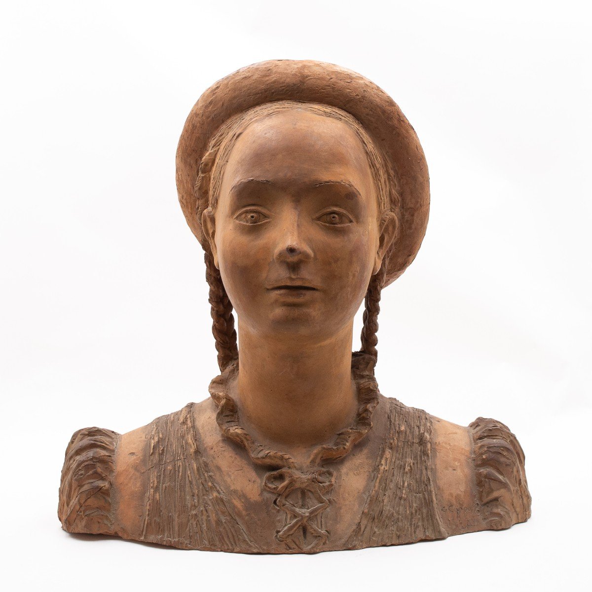 Carmelo Cappello, scultura di "Ragazza", terracotta, firmato, 1939