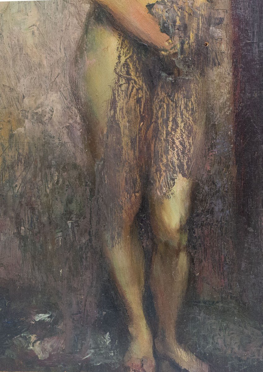 Cesare Tallone, "Nudi Femminili", olio su tavola, firmato, 1886-photo-3