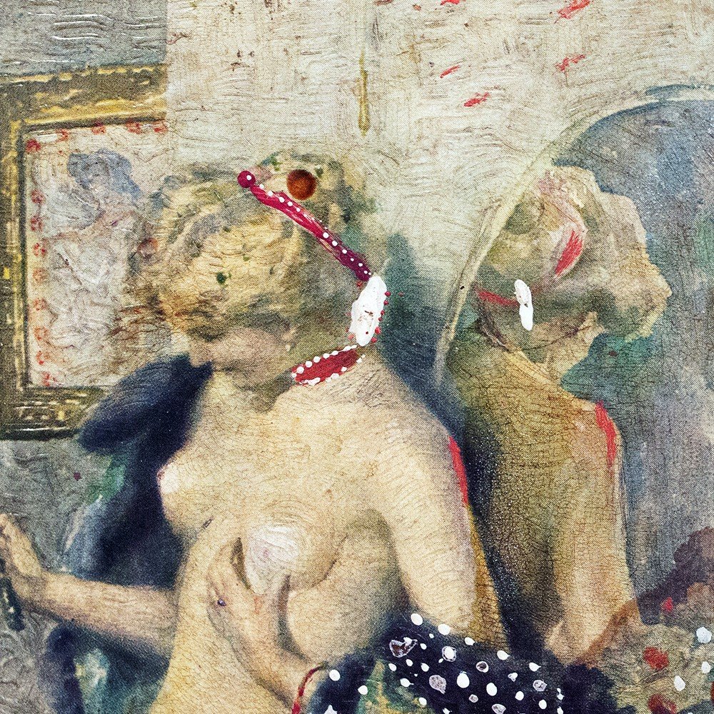 Vincenzo Caprile, "Nudo femminile", olio su cartone, firmato, Primi '900-photo-5