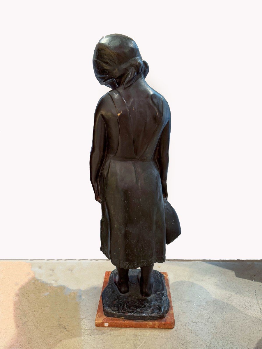 Vincenzo Aurisicchio, "Bambina", scultura in bronzo, firmato, XIX Secolo-photo-8