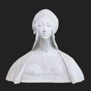 Busto di "Nobile dama fiorentina", in Marmo di Carrara, XIX secolo