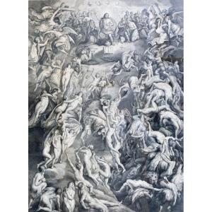 "Giudizio Universale" da Rubens, Incisione Rosaspina Francesco, Epoca Fine '700 Inizio '800