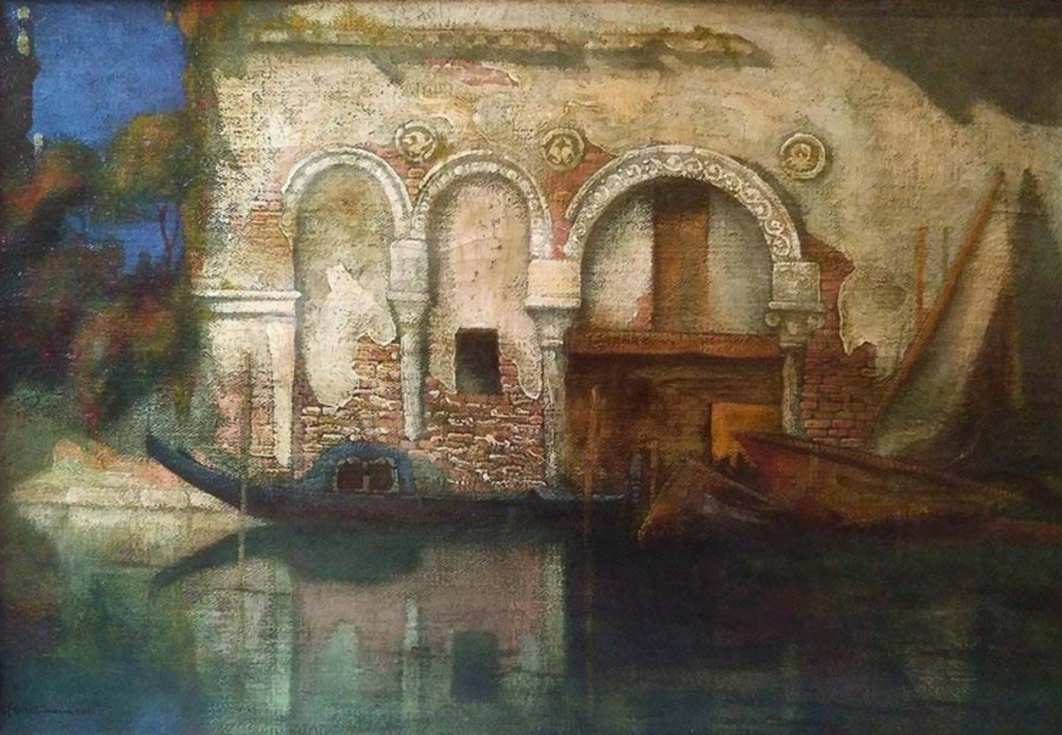 Gennaro Favai - Veduta di Ca' da Mosto a Venezia (1909)