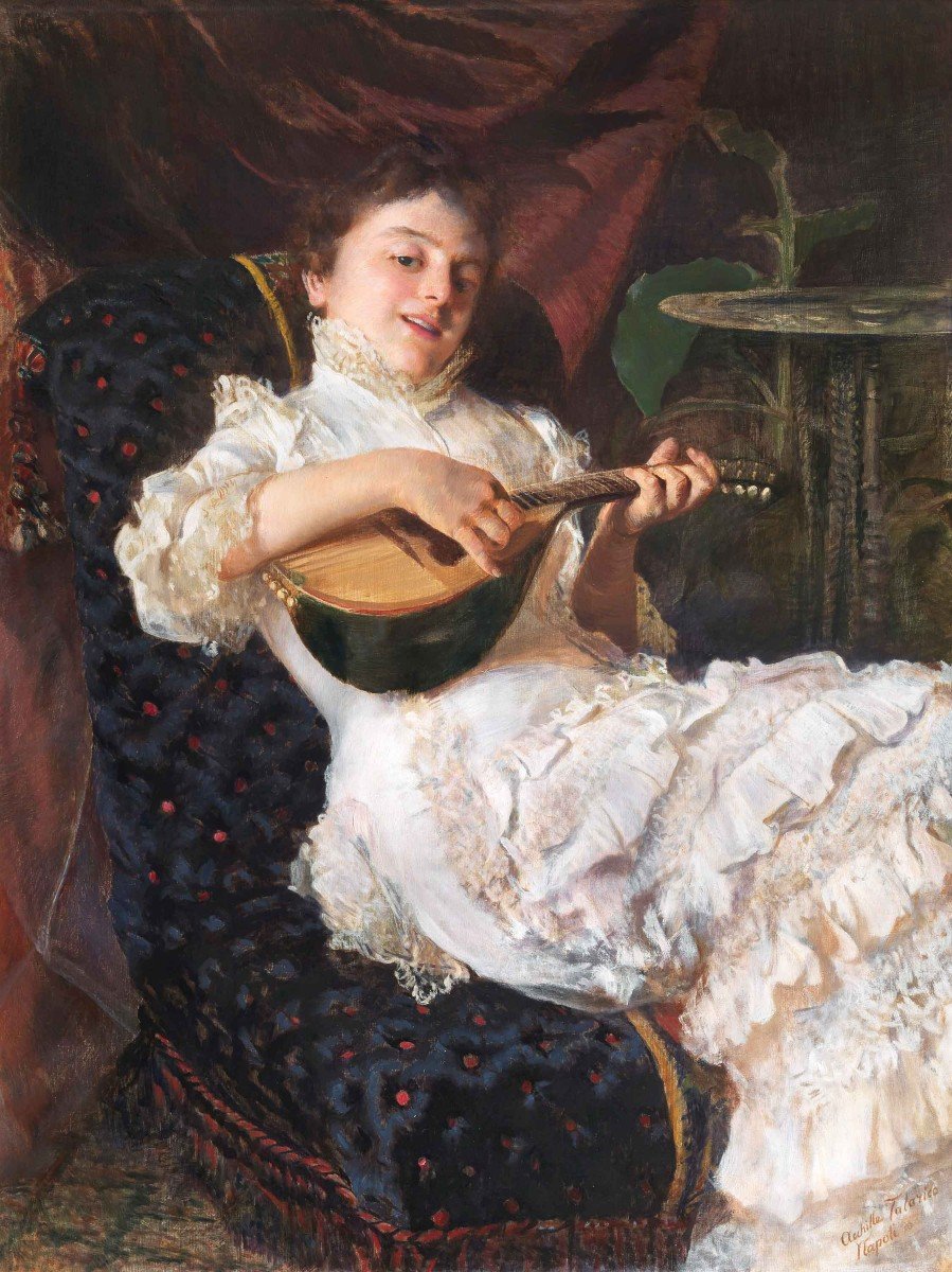 Achille Talarico  - Suonatrice di mandolino (1886)