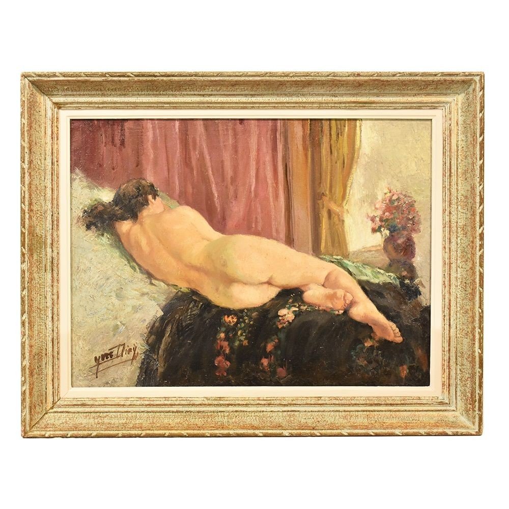 TABLEAUX ART DÉCO, DIEY YVES, HUILE SUR TOILE, NUS DE FÉMMININS, XXÈME SIÈCLE. (QN331)