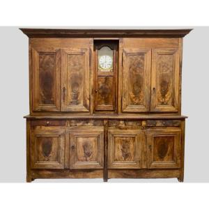 Credenza libreria con alzata noce . Fine XVIII secolo