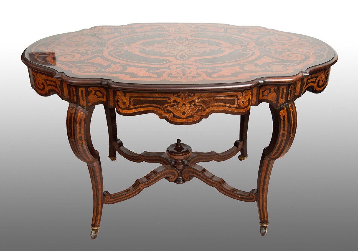Tavolino/Scrittoio Napoleone III Francese in legno esotico pregiato 19secolo.